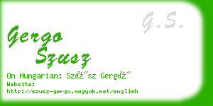 gergo szusz business card